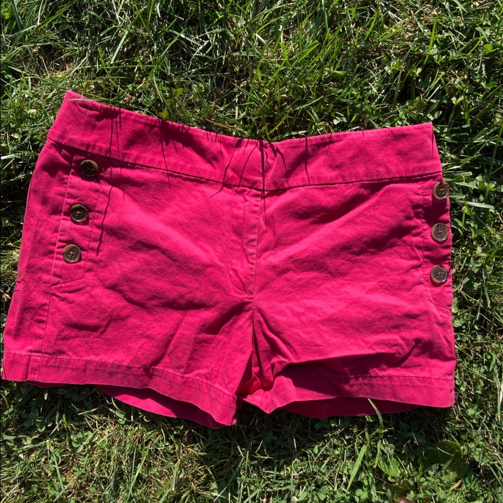 Loft Chino Button Up Pink Shorts